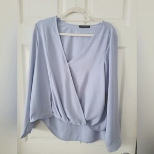 Wrap neckline chiffon top